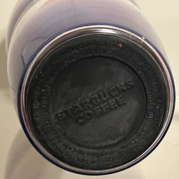 STARBUCKS 2009 Red and White Striped 8 oz Travel Tumbler - Picture 3 of 4